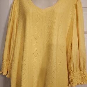 Counterparts Yellow Eyelet Blouse